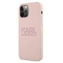 Karl Lagerfeld KLHCP12MSTKLTLP iPhone 12/12 Pro 6,1" Silicone Stack Logo różowy/pink