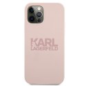 Karl Lagerfeld KLHCP12MSTKLTLP iPhone 12/12 Pro 6,1" Silicone Stack Logo różowy/pink