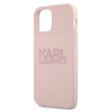 Karl Lagerfeld KLHCP12MSTKLTLP iPhone 12/12 Pro 6,1" Silicone Stack Logo różowy/pink