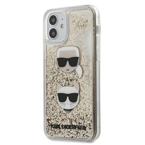 Karl Lagerfeld KLHCP12SKCGLGO iPhone 12 mini 5,4" złoty/gold hardcase Liquid Glitter Karl&Choupette