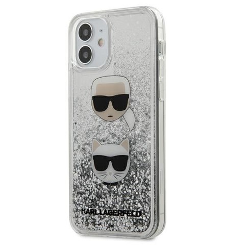 Karl Lagerfeld KLHCP12SKCGLSL iPhone 12 mini 5,4" srebrny/silver hardcase Liquid Glitter Karl&Choupette