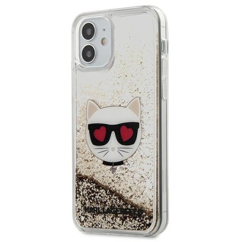 Karl Lagerfeld KLHCP12SLCGLGO iPhone 12 mini 5,4" złoty/gold hardcase Liquid Glitter Choupette