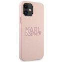 Karl Lagerfeld KLHCP12SSTKLTLP iPhone 12 mini 5,4" Silicone Stack Logo różowy/pink