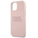 Karl Lagerfeld KLHCP12SSTKLTLP iPhone 12 mini 5,4" Silicone Stack Logo różowy/pink