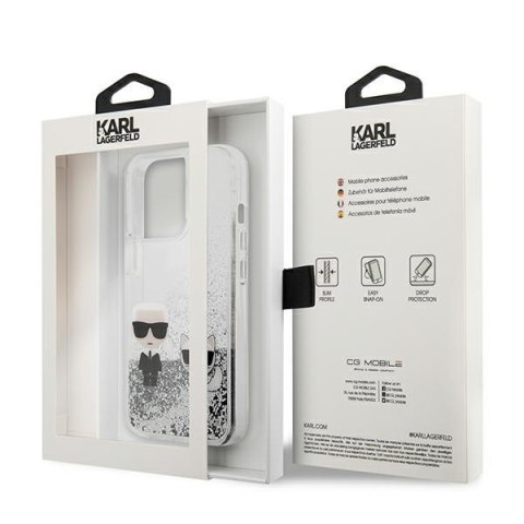 Karl Lagerfeld KLHCP13LGKCS 13 Pro / 136,1" srebrny/silver hardcase Liquid Glitter Karl&Choupette