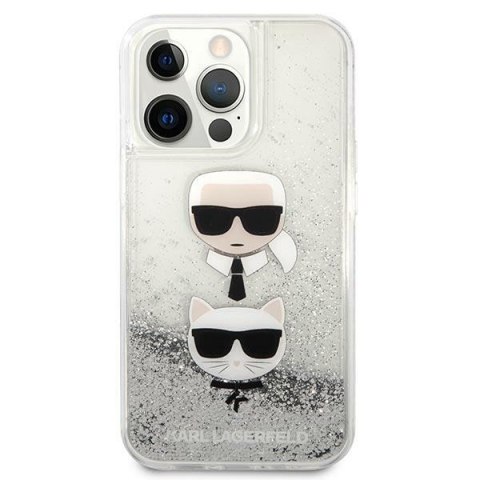 Karl Lagerfeld KLHCP13LKICGLS iPhone 13Pro / 13 6,1" srebrny/silver hardcase Liquid Glitter Karl&Choupette Head