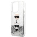 Karl Lagerfeld KLHCP13LKICGLS iPhone 13 Pro / 13 6,1" srebrny/silver hardcase Liquid Glitter Karl&Choupette Head