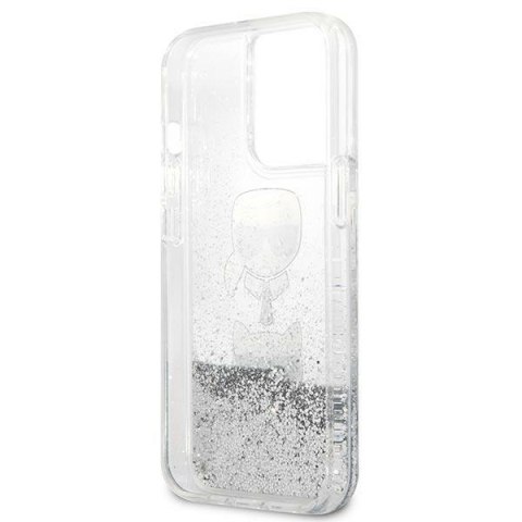 Karl Lagerfeld KLHCP13LKICGLS iPhone 13Pro / 13 6,1" srebrny/silver hardcase Liquid Glitter Karl&Choupette Head