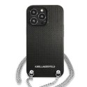 Karl Lagerfeld KLHCP13LPMK iPhone 13 Pro / 13 6,1" hardcase czarny/black Leather Textured and Chain