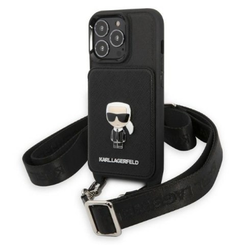 Karl Lagerfeld KLHCP13LSAIPCK iPhone 13 Pro / 13 6,1" hardcase czarny/black Saffiano Metal Ikonik