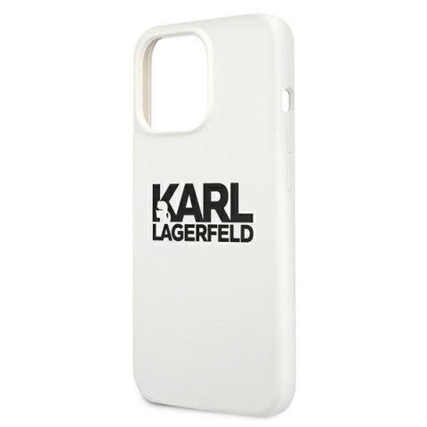 Karl Lagerfeld KLHCP13LSLKLWH iPhone 13 Pro / 13 6,1" Silicone Stack Logo biały/white