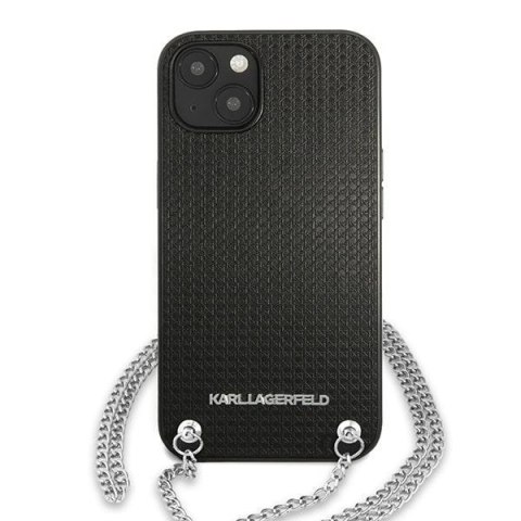 Karl Lagerfeld KLHCP13MPMK iPhone 13 / 14 / 15 6,1" hardcase czarny/black Leather Textured and Chain