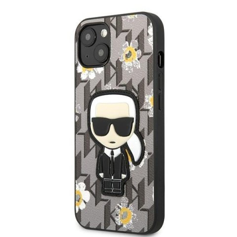 Karl Lagerfeld KLHCP13MPMNFIK1 iPhone 13 / 14 / 15 6,1" szary/grey Flower Ikonik Karl