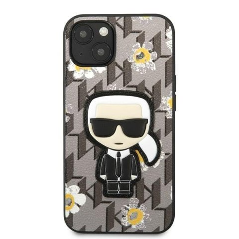 Karl Lagerfeld KLHCP13MPMNFIK1 iPhone 13 / 14 / 15 6,1" szary/grey Flower Ikonik Karl