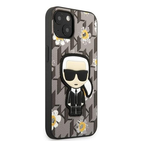 Karl Lagerfeld KLHCP13MPMNFIK1 iPhone 13 / 14 / 15 6,1" szary/grey Flower Ikonik Karl