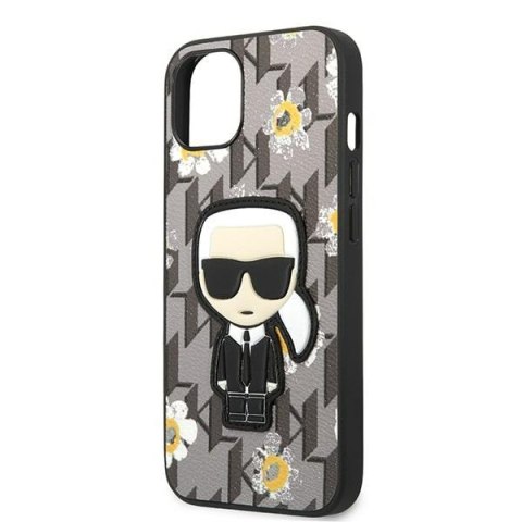 Karl Lagerfeld KLHCP13MPMNFIK1 iPhone 13 / 14 / 15 6,1" szary/grey Flower Ikonik Karl