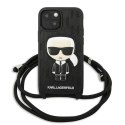 Karl Lagerfeld KLHCP13SCMNIPK iPhone 13 mini 5,4" hardcase czarny/black Leather Monogram Patch and Cord Iconik