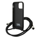Karl Lagerfeld KLHCP13SCMNIPK iPhone 13 mini 5,4" hardcase czarny/black Leather Monogram Patch and Cord Iconik