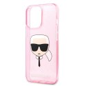 Karl Lagerfeld KLHCP13XKHTUGLP iPhone 13 Pro Max 6,7" różowy/pink hardcase Glitter Karl`s Head