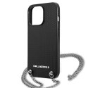 Karl Lagerfeld KLHCP13XPMK iPhone 13 Pro Max 6,7" hardcase czarny/black Leather Textured and Chain