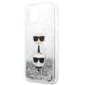 Karl Lagerfeld KLHCP13SKICGLS iPhone 13 mini 5,4" srebrny/silver hardcase Liquid Glitter Karl&Choupette Head