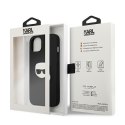 Karl Lagerfeld KLHCP13SPKMK iPhone 13 mini 5,4" czarny/black hardcase Leather Ikonik Karl`s Head Metal