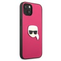 Karl Lagerfeld KLHCP13SPKMP iPhone 13 mini 5,4" różowy/pink hardcase Leather Ikonik Karl`s Head Metal