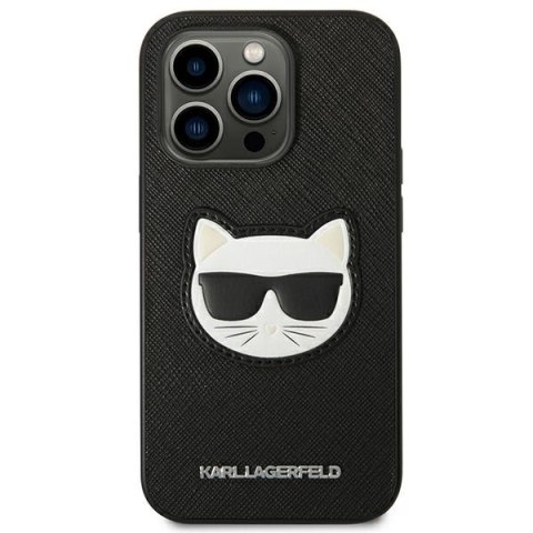 Karl Lagerfeld KLHCP14LSAPCHK iPhone 14 Pro 6,1" hardcase czarny/black Saffiano Choupette Head Patch
