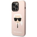 Karl Lagerfeld KLHCP14LSLKHLP iPhone 14 Pro 6,1" hardcase różowy/pink Silicone Karl`s Head