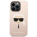 Karl Lagerfeld KLHCP14LSLKHLP iPhone 14 Pro 6,1" hardcase różowy/pink Silicone Karl`s Head