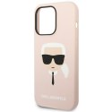 Karl Lagerfeld KLHCP14LSLKHLP iPhone 14 Pro 6,1" hardcase różowy/pink Silicone Karl`s Head