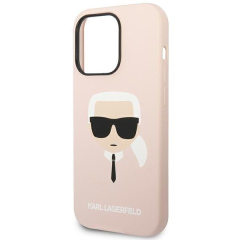 Karl Lagerfeld KLHCP14LSLKHLP iPhone 14 Pro 6,1" hardcase różowy/pink Silicone Karl`s Head