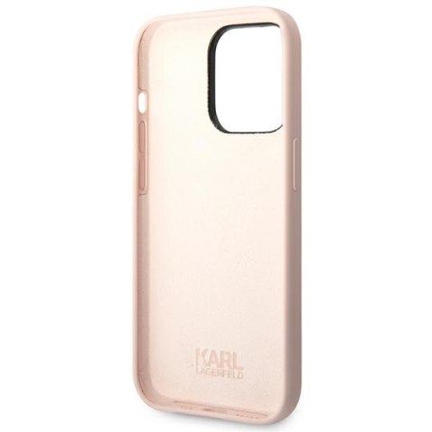 Karl Lagerfeld KLHCP14LSLKHLP iPhone 14 Pro 6,1" hardcase różowy/pink Silicone Karl`s Head