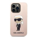 Karl Lagerfeld KLHCP14LSNIKBCP iPhone 14 Pro 6,1" hardcase różowy/pink Silicone Ikonik