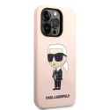 Karl Lagerfeld KLHCP14LSNIKBCP iPhone 14 Pro 6,1" hardcase różowy/pink Silicone Ikonik