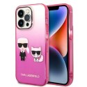 Karl Lagerfeld KLHCP14LTGKCP iPhone 14 Pro 6,1" hardcase różowy/pink Gradient Ikonik Karl & Choupette