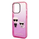 Karl Lagerfeld KLHCP14LTGKCP iPhone 14 Pro 6,1" hardcase różowy/pink Gradient Ikonik Karl & Choupette