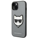 Karl Lagerfeld KLHCP14MSAPCHG iPhone 14 Plus 6,7" hardcase srebrny/silver Saffiano Choupette Head Patch