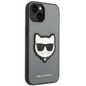 Karl Lagerfeld KLHCP14MSAPCHG iPhone 14 Plus 6,7" hardcase srebrny/silver Saffiano Choupette Head Patch