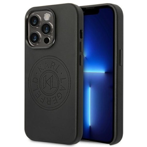 Karl Lagerfeld KLHCP14XFWHK iPhone 14 Pro Max 6,7" hardcase czarny/black Leather Perforated Logo