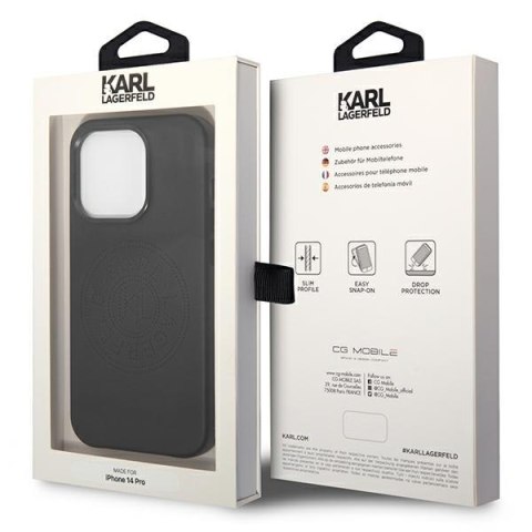 Karl Lagerfeld KLHCP14XFWHK iPhone 14 Pro Max 6,7" hardcase czarny/black Leather Perforated Logo