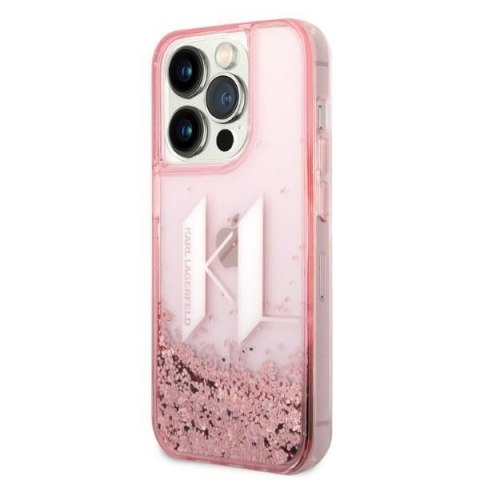 Karl Lagerfeld KLHCP14XLBKLCP iPhone 14 Pro Max 6,7" różowy/pink hardcase Liquid Glitter Big KL