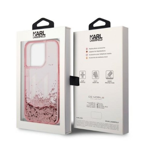 Karl Lagerfeld KLHCP14XLBKLCP iPhone 14 Pro Max 6,7" różowy/pink hardcase Liquid Glitter Big KL