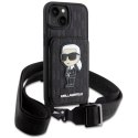 Karl Lagerfeld KLHCP14SCSAKHPKK iPhone 14 6.1" hardcase czarny/black Crossbody Saffiano Monogram Ikonik