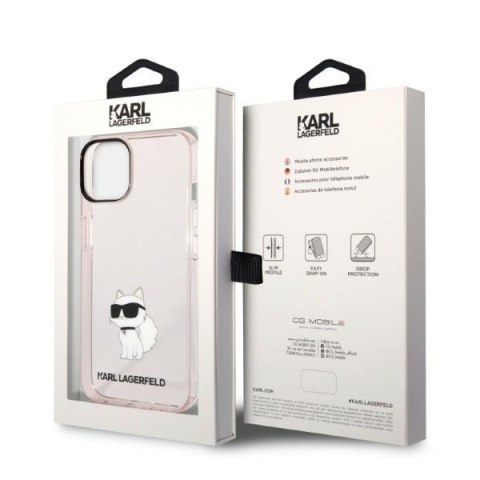 Karl Lagerfeld KLHCP14SHNCHTCP iPhone 14 6,1" różowy/pink hardcase Ikonik Choupette