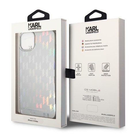 Karl Lagerfeld KLHCP14SLGMMSV3 iPhone 14 6,1" hardcase srebrny/silver Monogram Iridescent