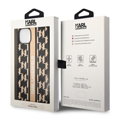 Karl Lagerfeld KLHCP14SPGKLSKW iPhone 14 6,1" hardcase brązowy/brown Monogram Stripe
