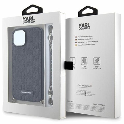 Karl Lagerfeld KLHCP14SSACKLHPK iPhone 14 6.1" czarny/black hardcase Saffiano Monogram Chain