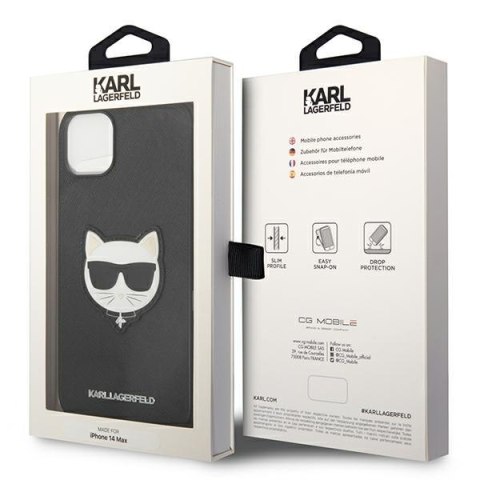 Karl Lagerfeld KLHCP14SSAPCHK iPhone 14 6,1" hardcase czarny/black Saffiano Choupette Head Patch