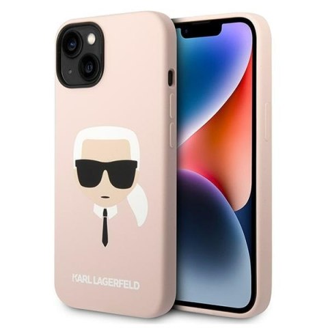 Karl Lagerfeld KLHCP14SSLKHLP iPhone 14 6,1" hardcase różowy/pink Silicone Karl`s Head